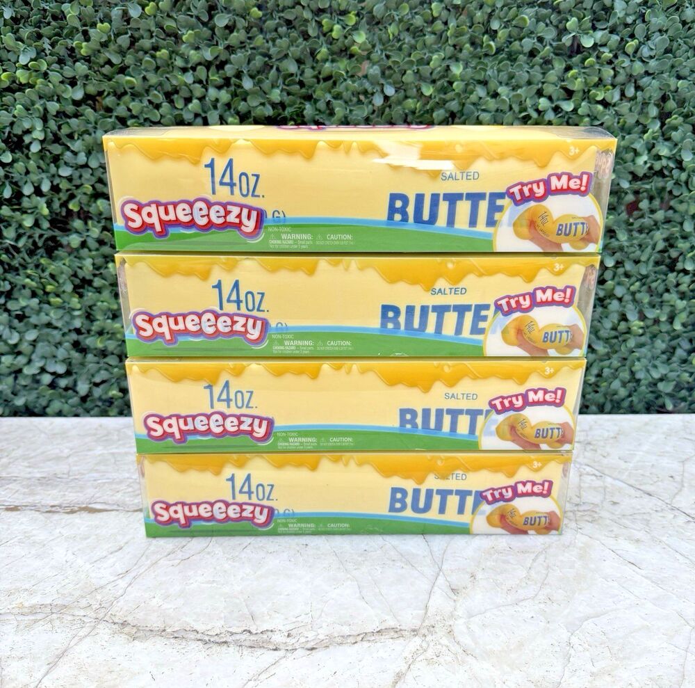 LOT OF 4 Sunny Days Squeezy Salted Butter Squishy 14 oz 10 inch NEW
